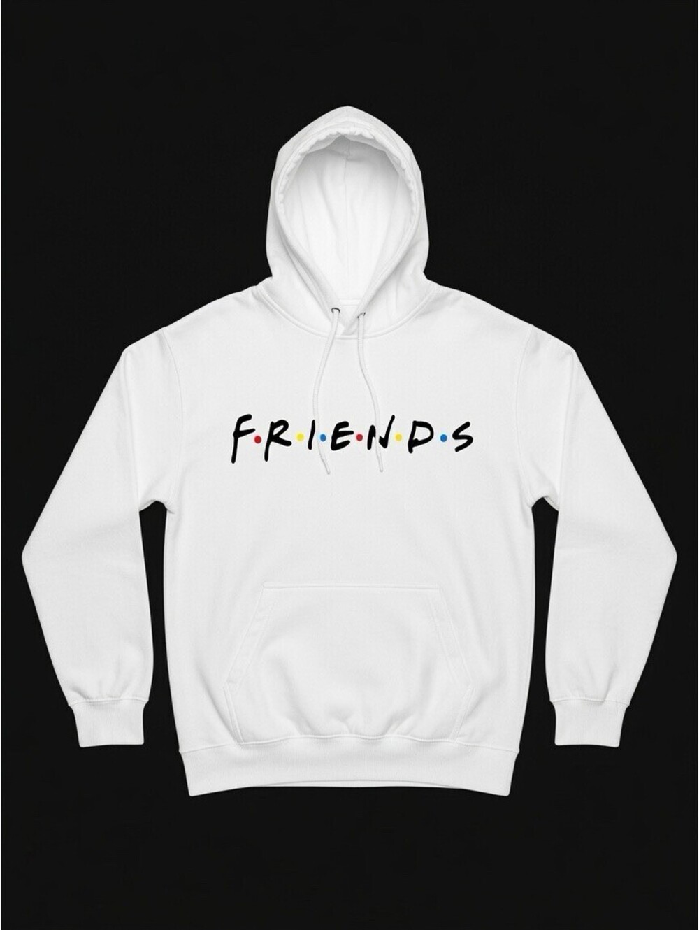 Women's Small White Friends Hoodie Pullover Sweatshirt F.R.I.E.N.D.S. Print Sz S